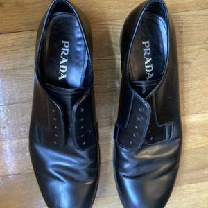 Black Prada Men's Leather Lace-up Size 10.5